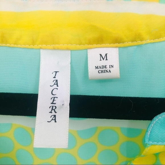 Tacera sheer blouse Button up with tie front - Picture 2 of 12